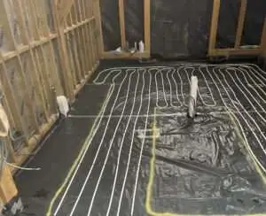 Underfloor heating bath