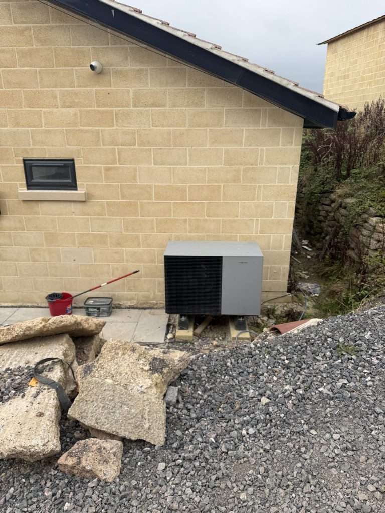 Viessmann Vitocal 151-A air source heat pump on a new build in Dunkerton, fitted by Bath Eco Heat